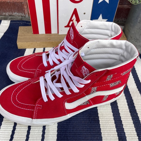 Vans Shoes Vans Red And White High Tops 4th Of July Poshmark